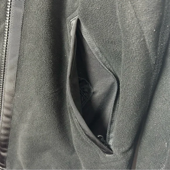 Lululemon Moto Jacket Fleece Black with Asymmetrical Zipper - Picture 8 of 12